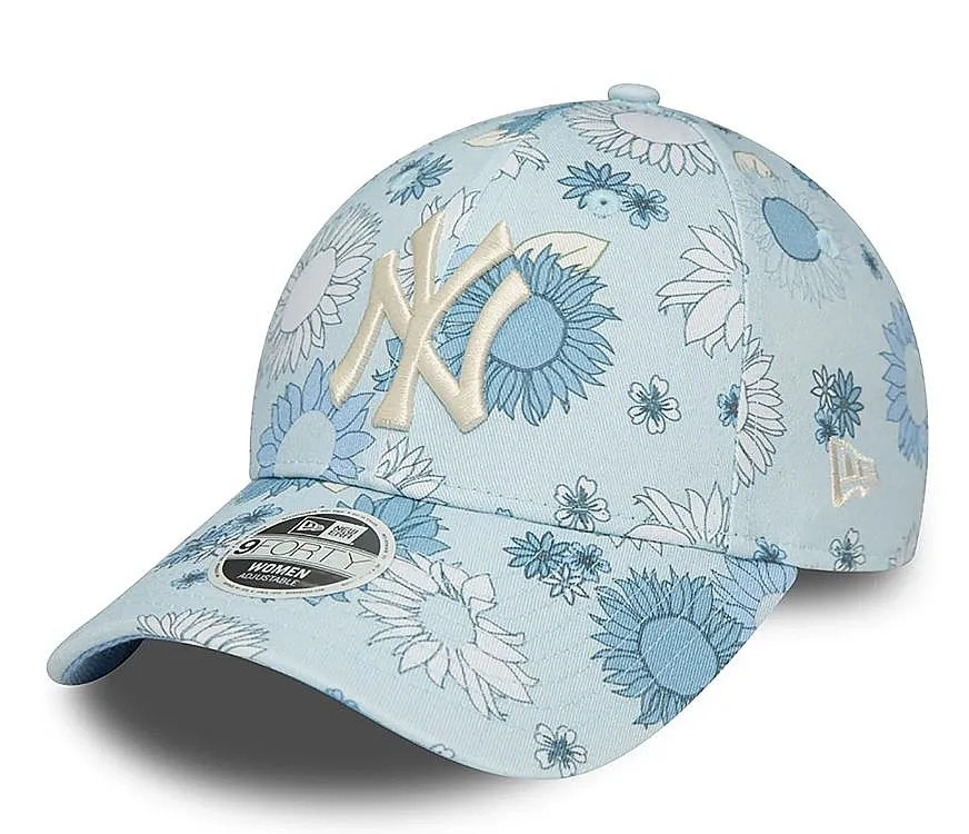 GORRA CON VISERA NEW ERA 9FO FLORAL AOP MLB NEW YORK YANKEES  BLUE/WHITE  WOMEN´S