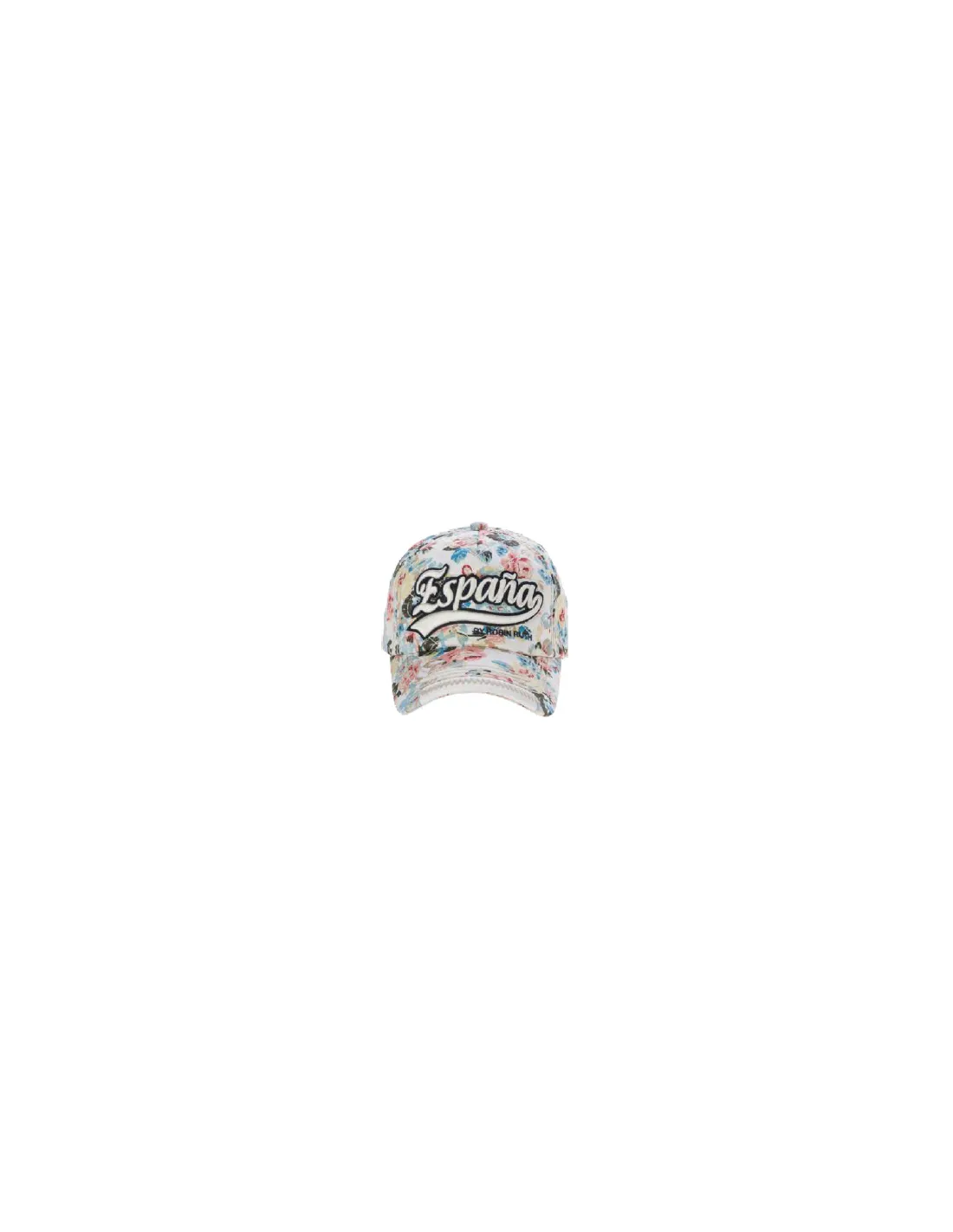 Gorra España Mujer Flores Beige