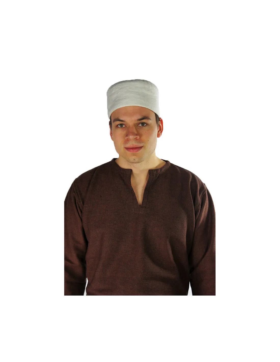 Gorro en fieltro de lana modelo Hans, color blanco natural