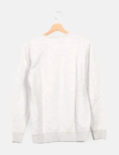 H&M Sudadera gris estampada