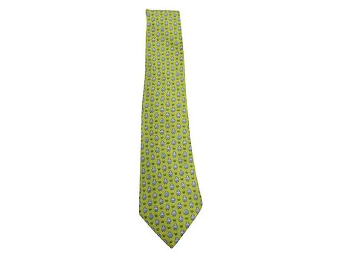HERMÈS Verde Con Estampado De Hipopótamo Azul 