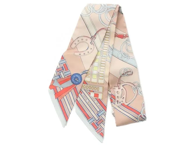Hermès Twilly BRIDES ET GRIS Bufanda de seda Poodle Rosa Multicolor 