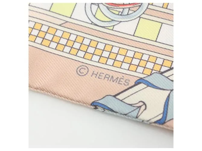 Hermès Twilly BRIDES ET GRIS Bufanda de seda Poodle Rosa Multicolor 