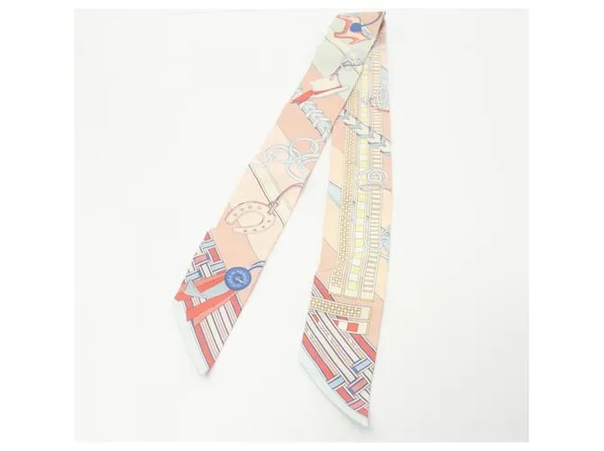 Hermès Twilly BRIDES ET GRIS Bufanda de seda Poodle Rosa Multicolor 