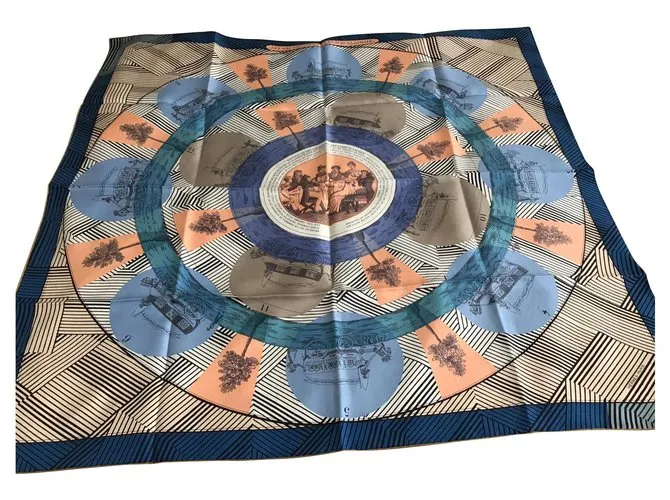 Hermès ómnibus y remix de juegos de damas blancas Azul marino 