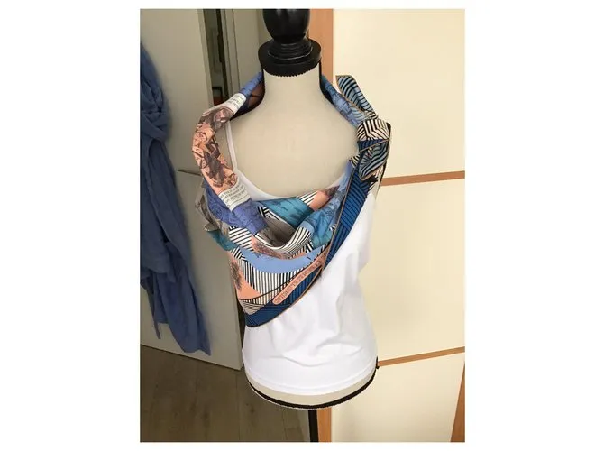 Hermès ómnibus y remix de juegos de damas blancas Azul marino 