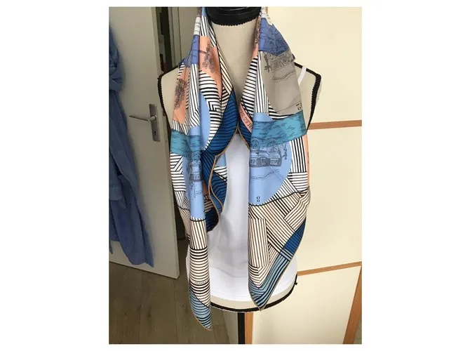 Hermès ómnibus y remix de juegos de damas blancas Azul marino 