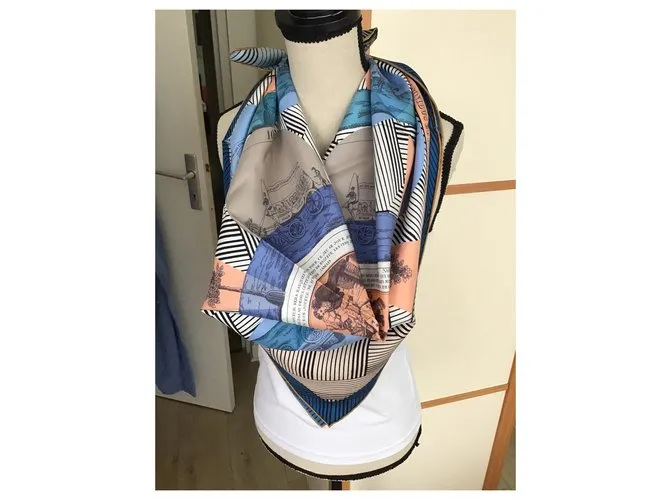 Hermès ómnibus y remix de juegos de damas blancas Azul marino 