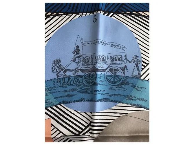 Hermès ómnibus y remix de juegos de damas blancas Azul marino 