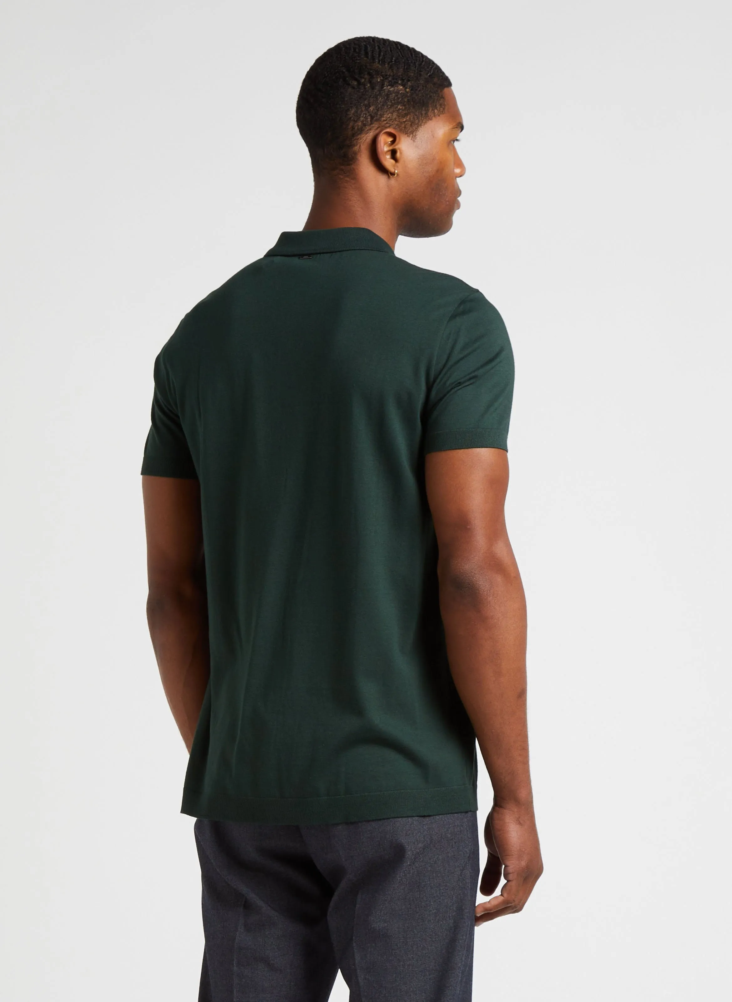 IKKS Polo de corte regular en mezcla de algodón en verde