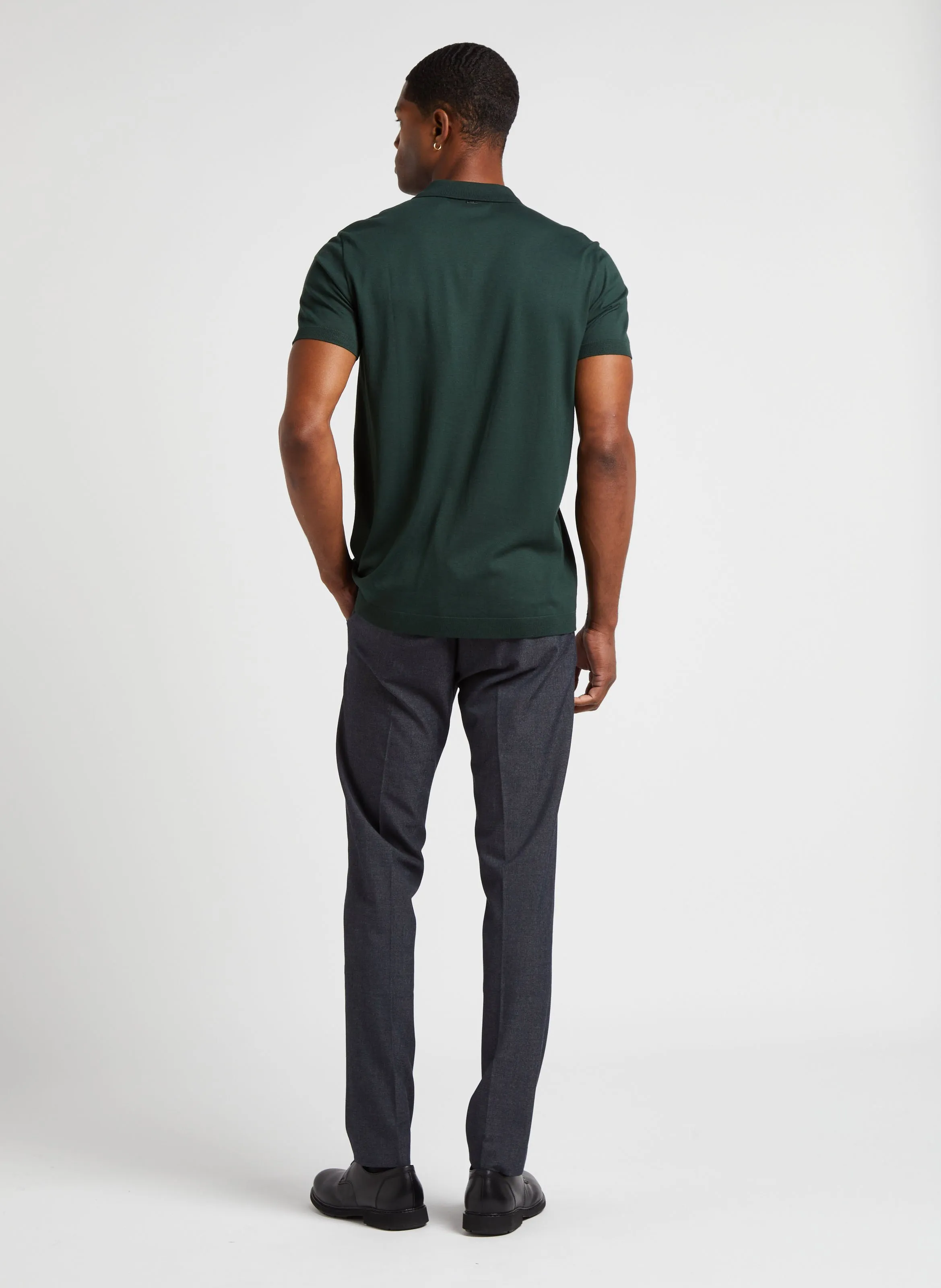 IKKS Polo de corte regular en mezcla de algodón en verde