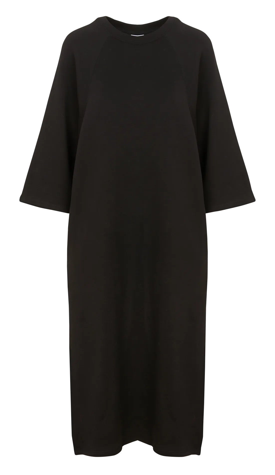IMA  VESTIDO MIDI CUELLO REDONDO EN NEGRO
