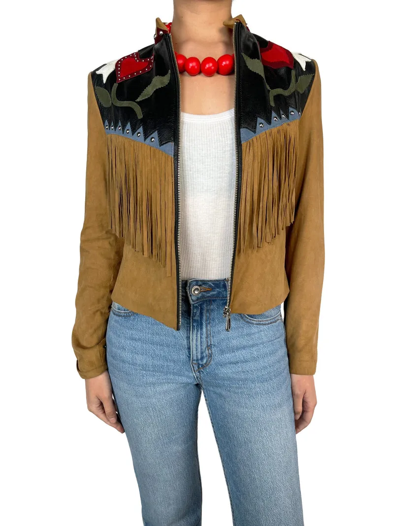 JAZMIN CHEBAR Chaqueta Flecos Cuero