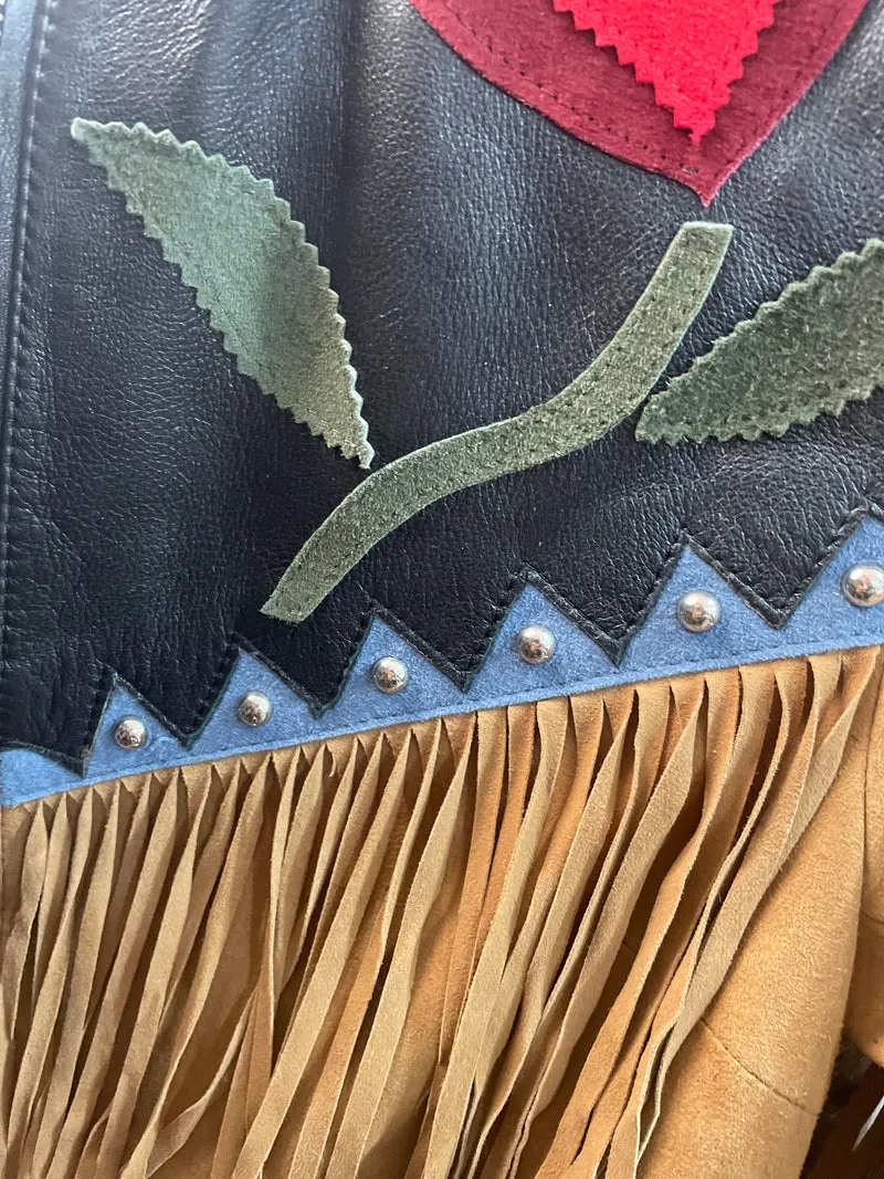 JAZMIN CHEBAR Chaqueta Flecos Cuero