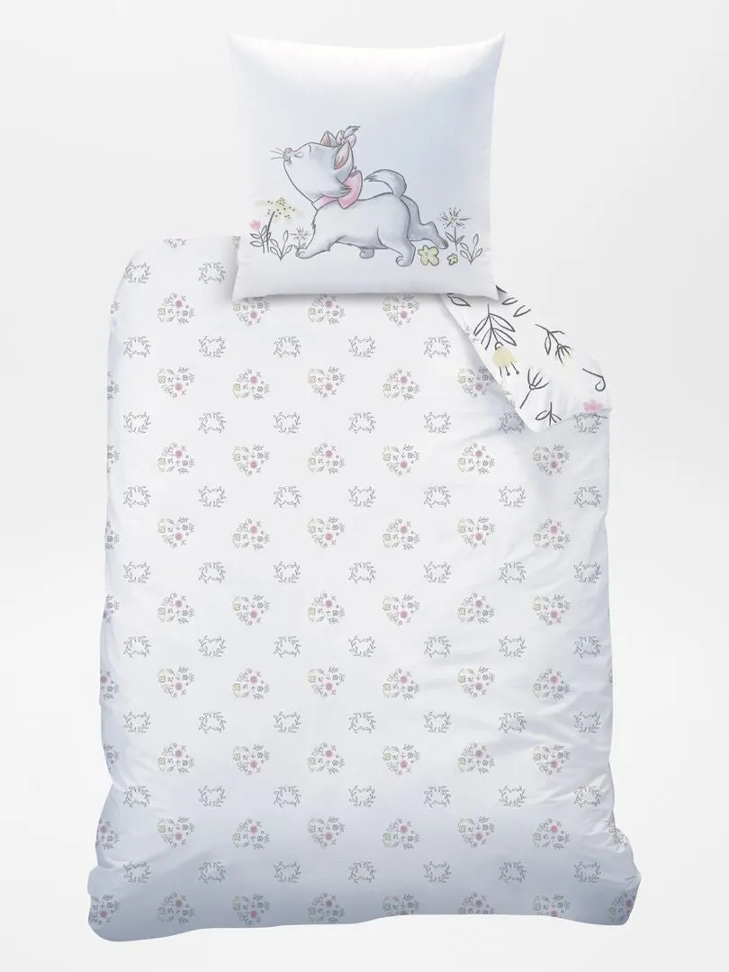 JUEGO DE CAMA 'LOS ARISTOGATOS'  INDIVIDUAL  BLANCO