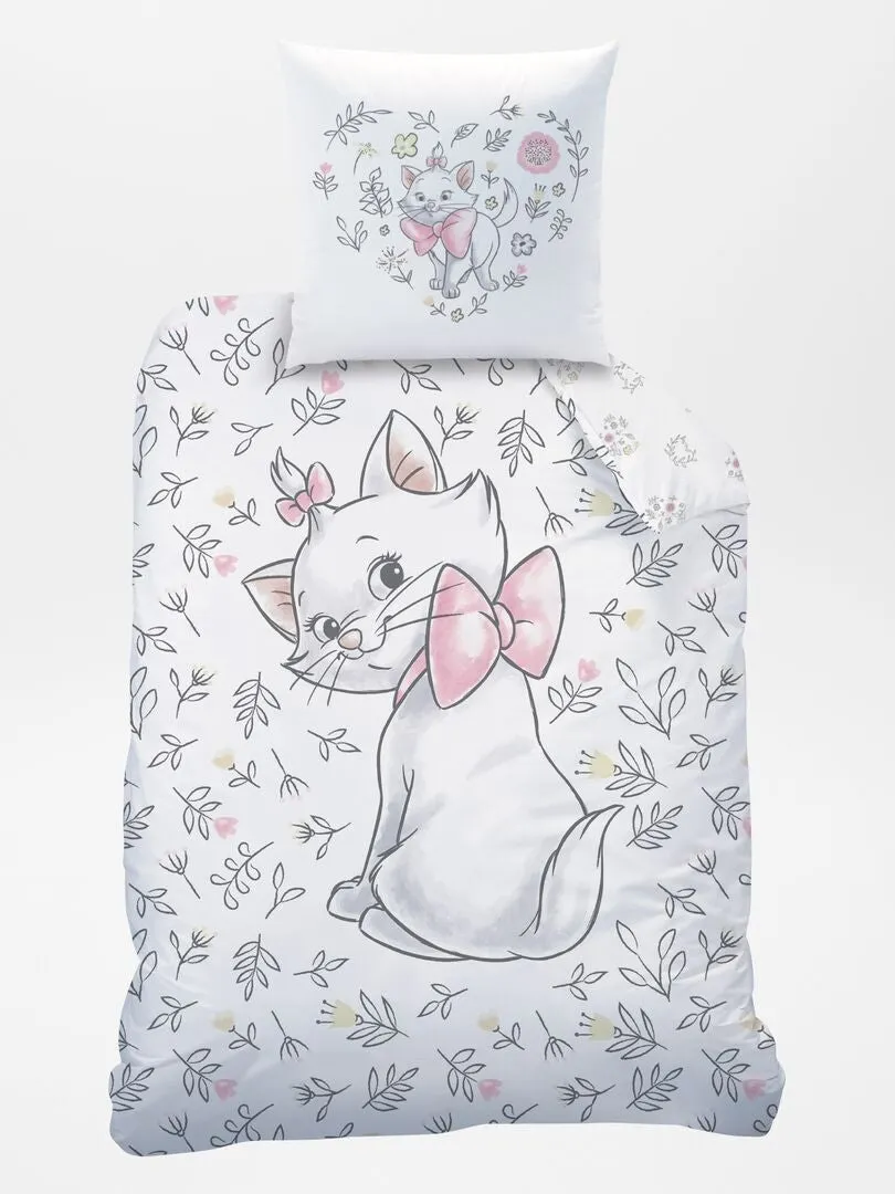 JUEGO DE CAMA 'LOS ARISTOGATOS'  INDIVIDUAL  BLANCO