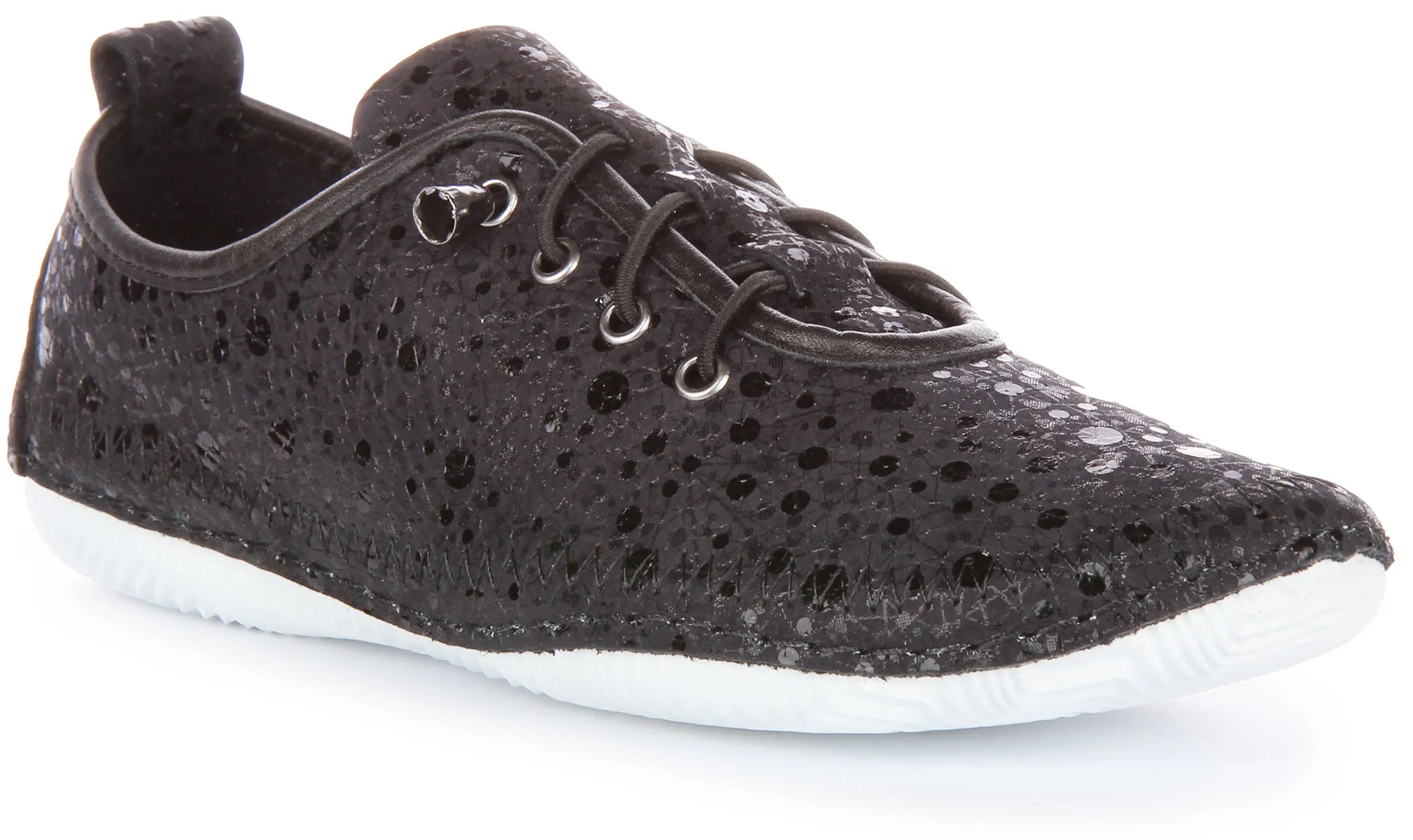 JUSTINREESS Lita Zapatillas casual de piel para mujer en marino