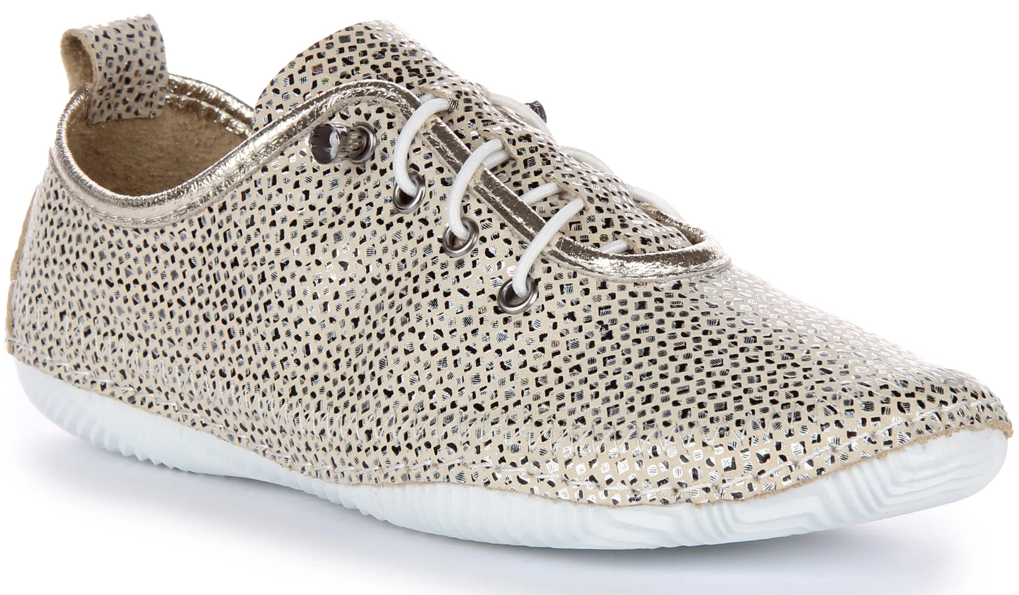 JUSTINREESS Lita Zapatillas casual de piel para mujer en marino