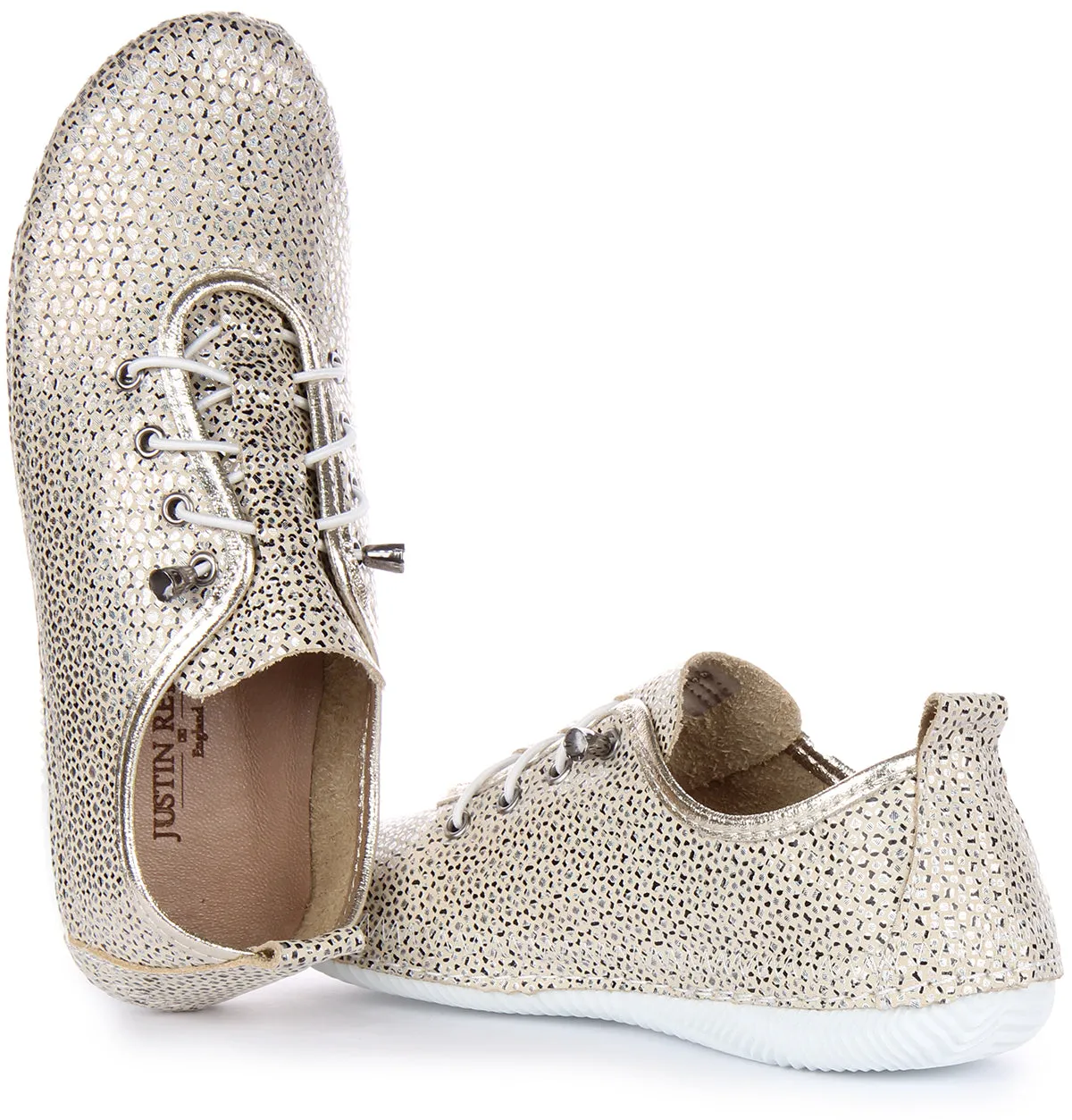 JUSTINREESS Lita Zapatillas casual de piel para mujer en marino