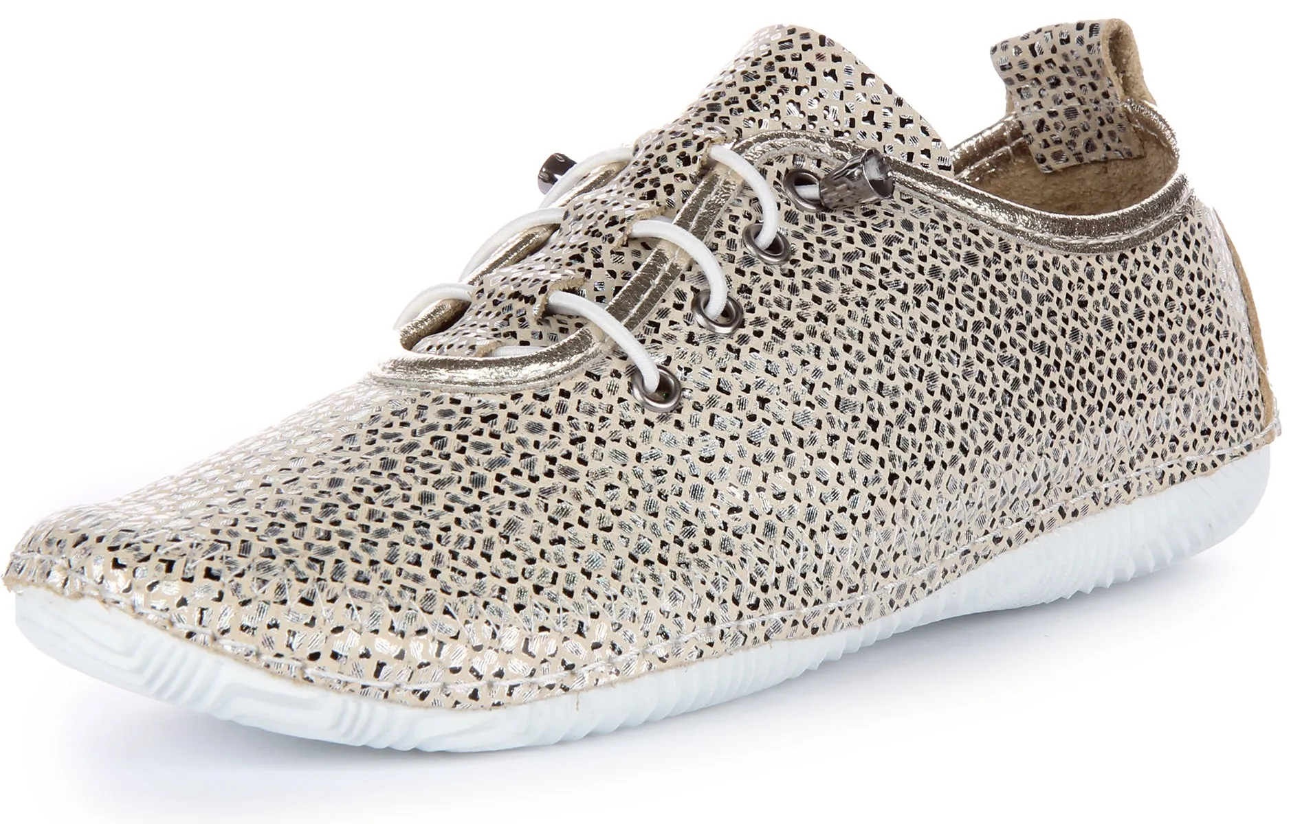 JUSTINREESS Lita Zapatillas casual de piel para mujer en marino