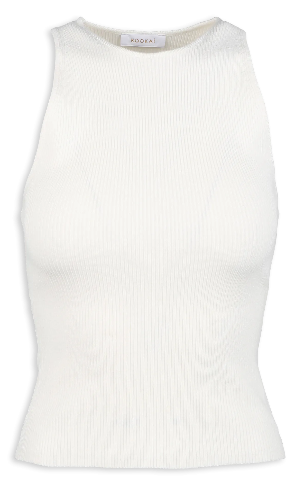KOOKAI LOLITA  TOP AJUSTADO CUELLO REDONDO DE PUNTO EN BLANCO