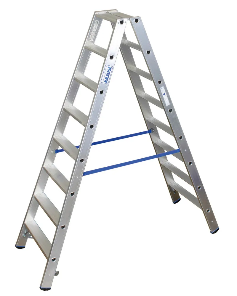 KRAUSE Escalera tijera mano aluminio, con 2 x 8 escalones