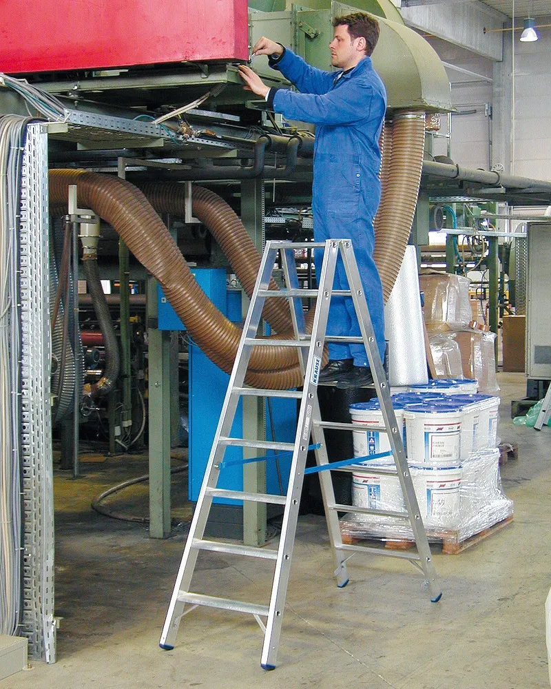 KRAUSE Escalera tijera mano aluminio, con 2 x 8 escalones