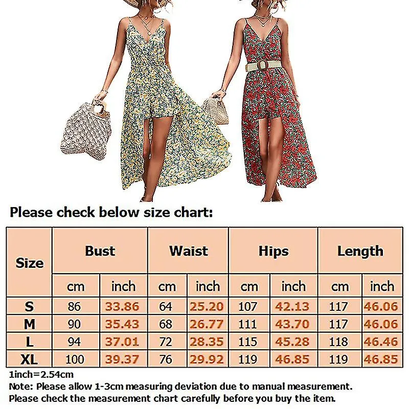 Ladies Hawaiian Fake Two Pieces Sundress Women Holiday Kaftan Strappy
