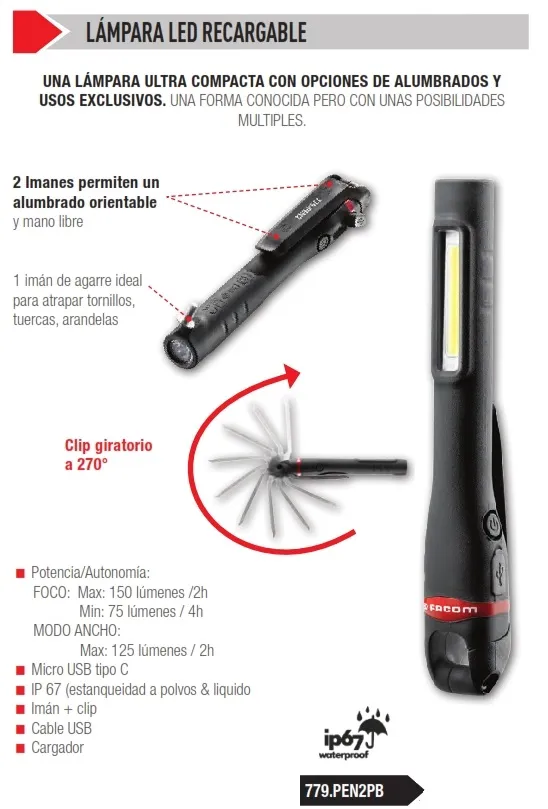 LAMPARA BOLIGRAFO FACOM 779.PEN2PB