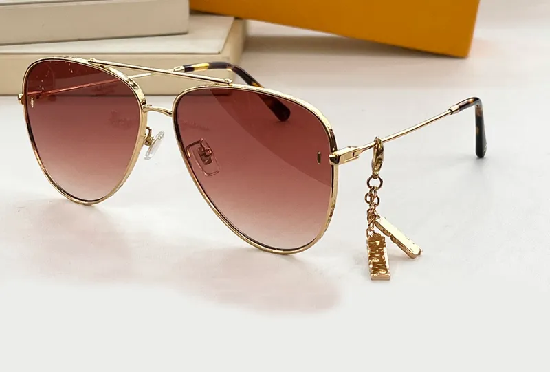 Las gafas de sol de encanto piloto Gold Metal Brown Mujeres Gafas de sol de moda de verano Sunnies Gafas de Sol Sonnenbrille Sun