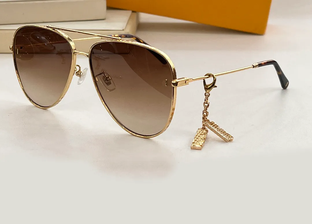 Las gafas de sol de encanto piloto Gold Metal Brown Mujeres Gafas de sol de moda de verano Sunnies Gafas de Sol Sonnenbrille Sun
