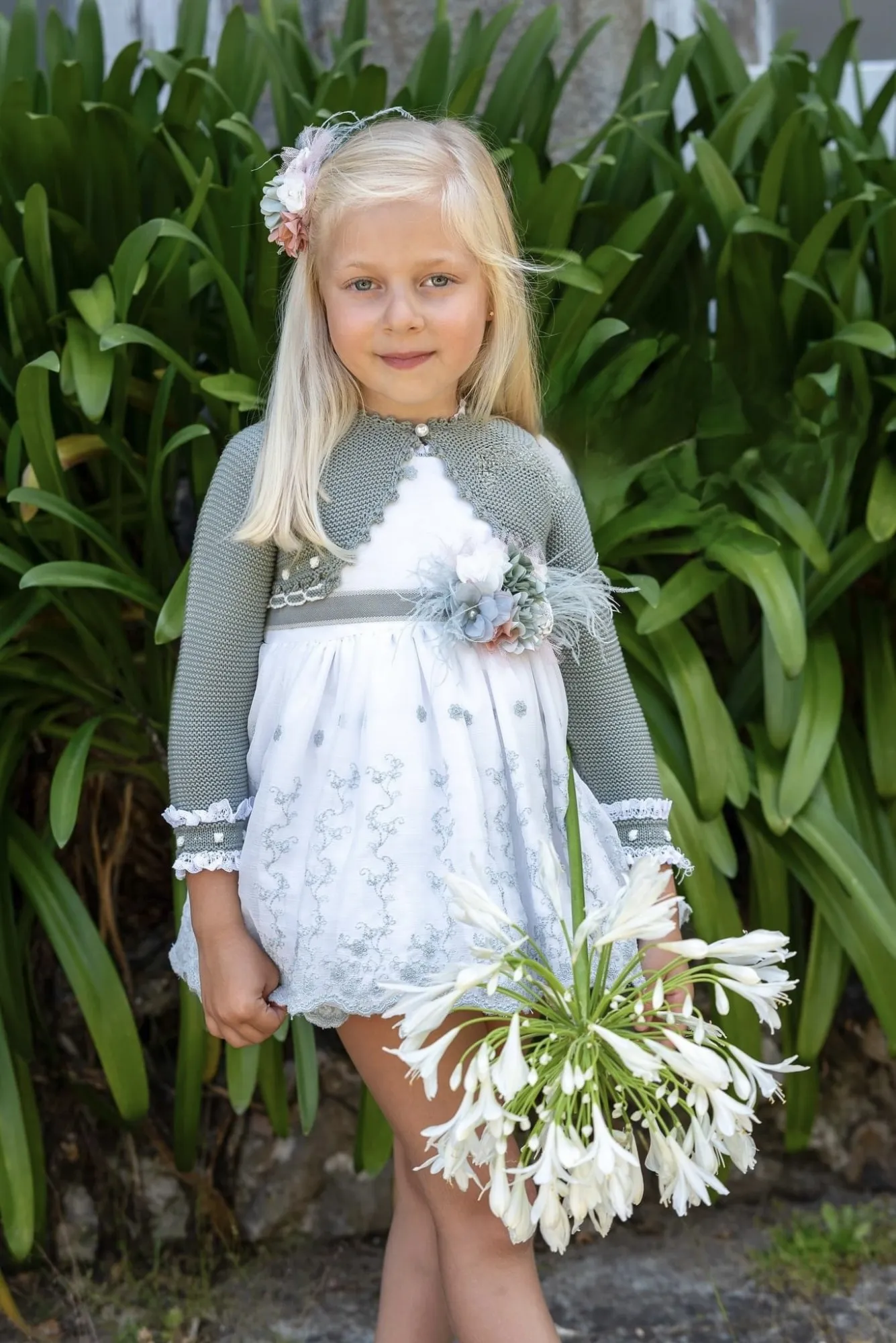 Lolittos set for girls three pieces. Special ceremony Guipure Collection