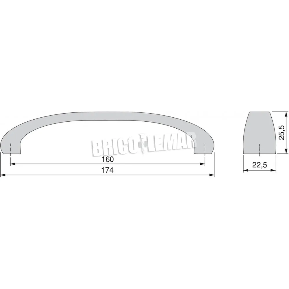 Lote de 20 tiradores Kyoto para mueble intereje 160mm zamak color titanio Emuca