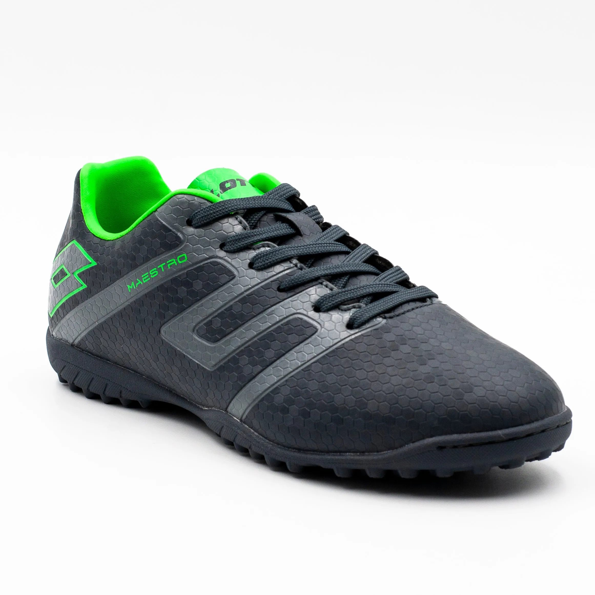 Lotto Maestro Zapatilla Baby Futbol con cordon color gris y verde