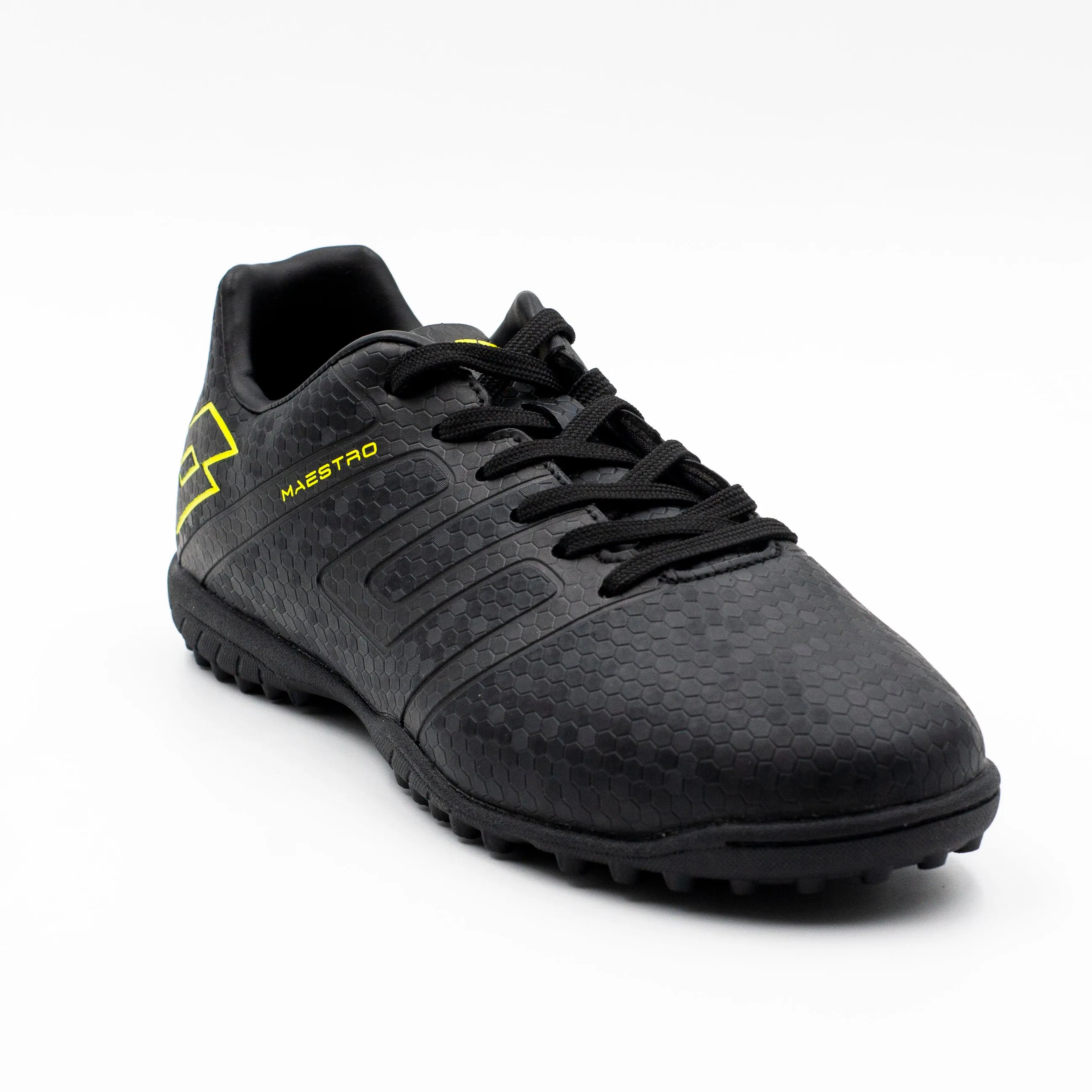 Lotto Zapatilla Baby Juvenil con cordon Negro Amarillo