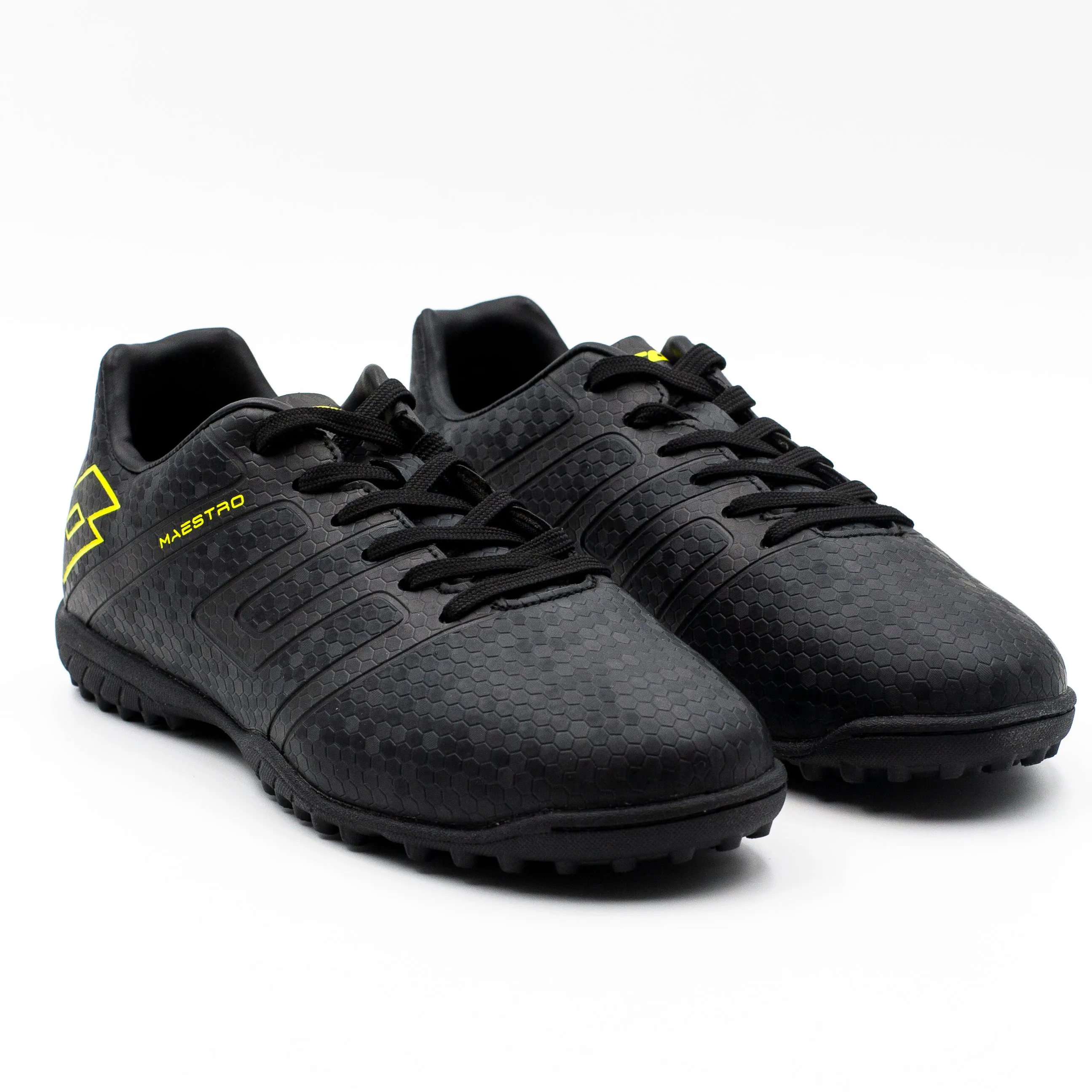 Lotto Zapatilla Baby Juvenil con cordon Negro Amarillo