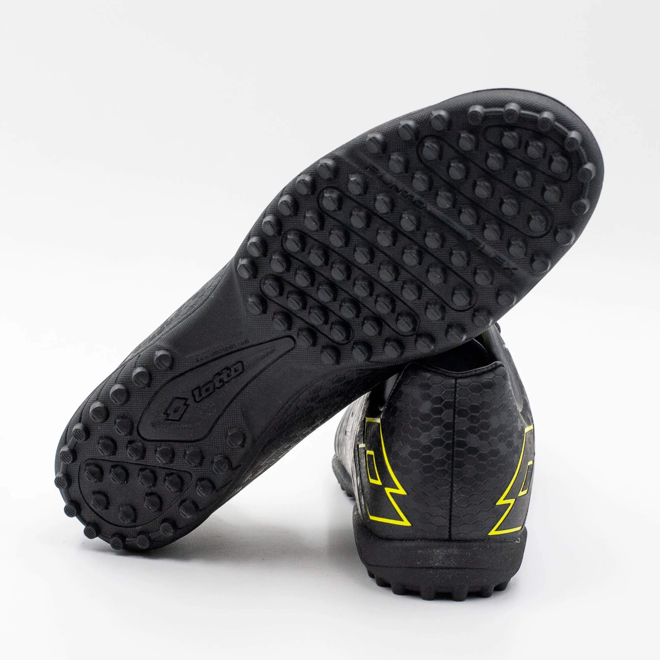 Lotto Zapatilla Baby Juvenil con cordon Negro Amarillo