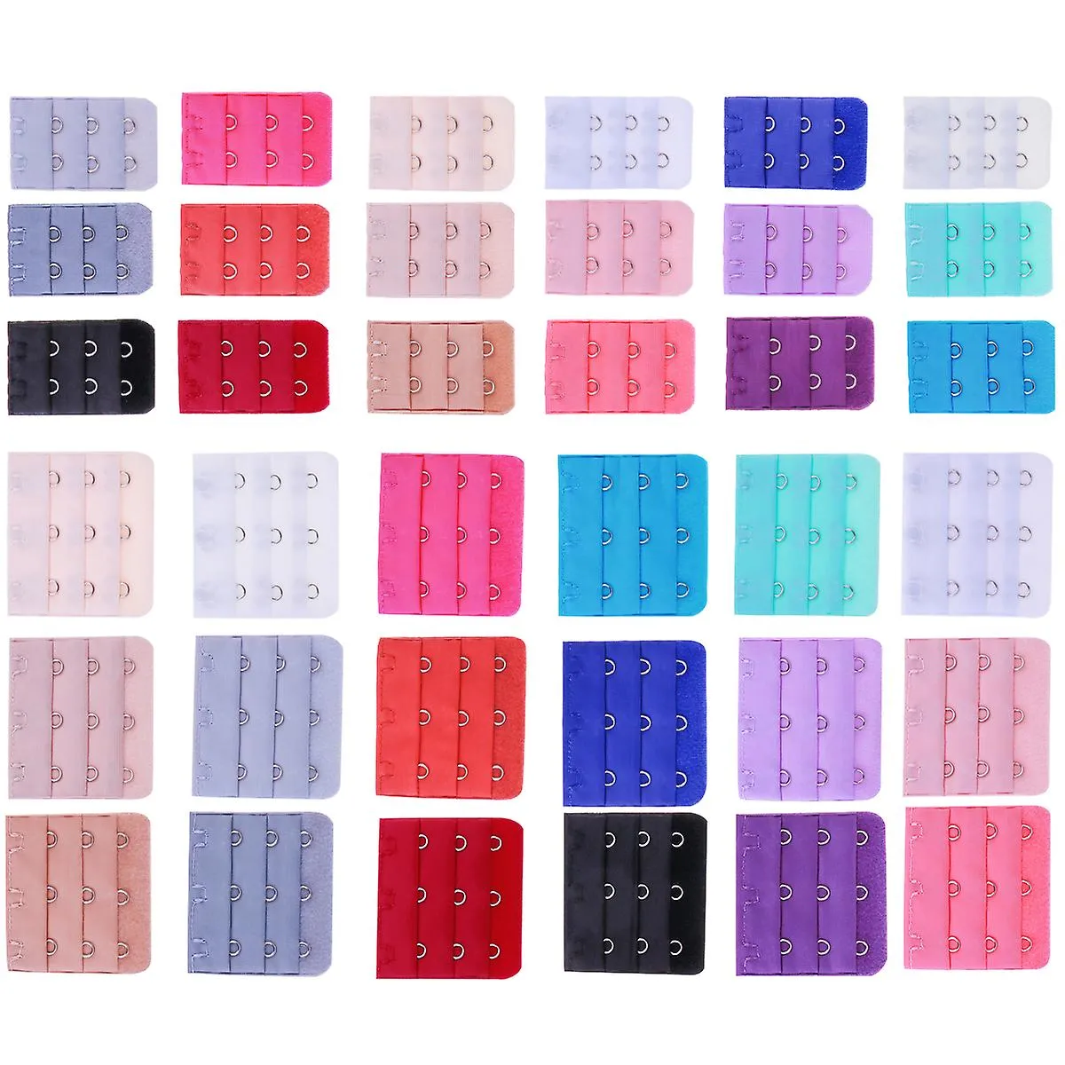 LUOEM 36 Pieces Women's Bra Extenders Brassiere Extension Hooks 2 Hooks and 3 Hooks (18 Colors)