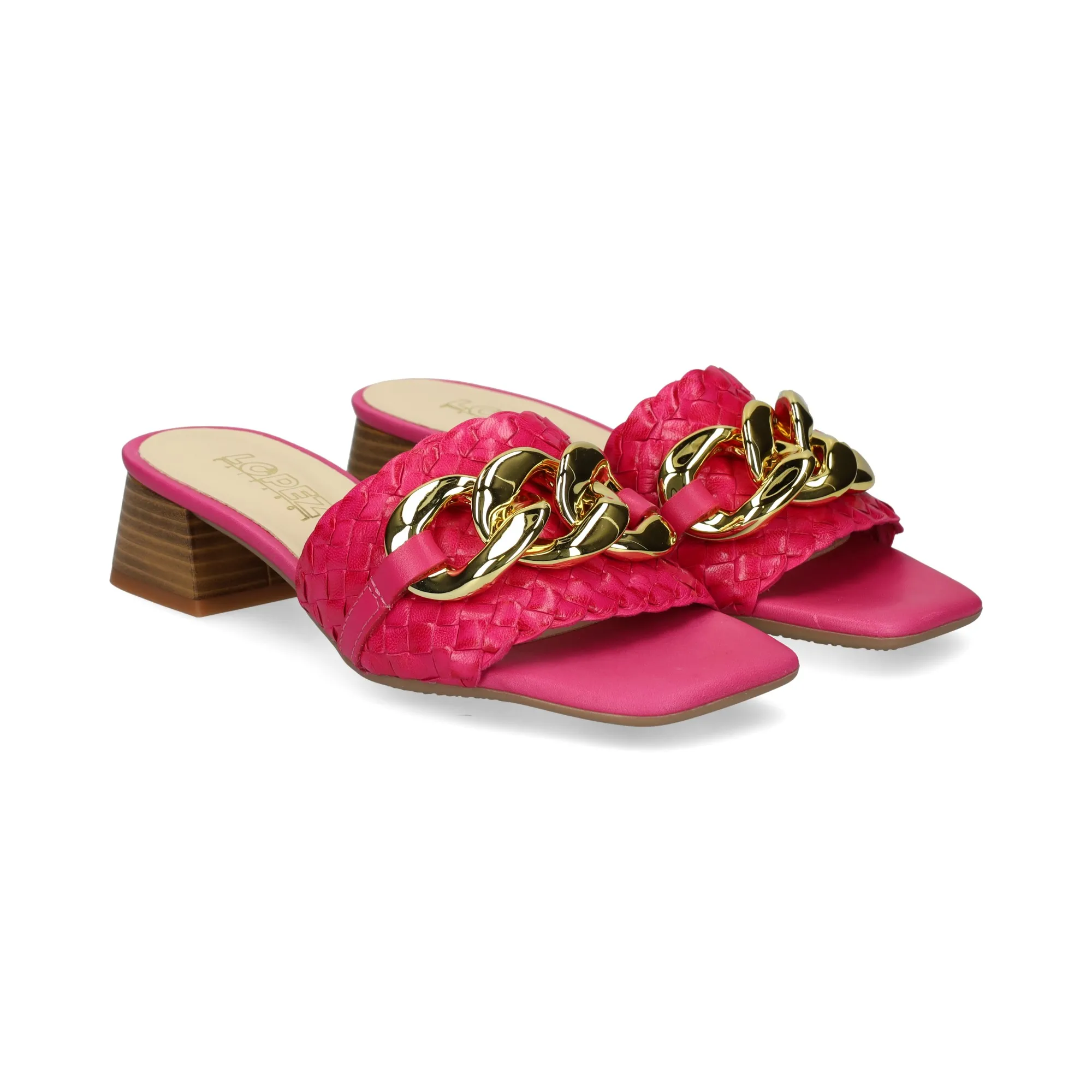 LÓPEZ Sandalias con tacón de Mujer 604 FUXIA