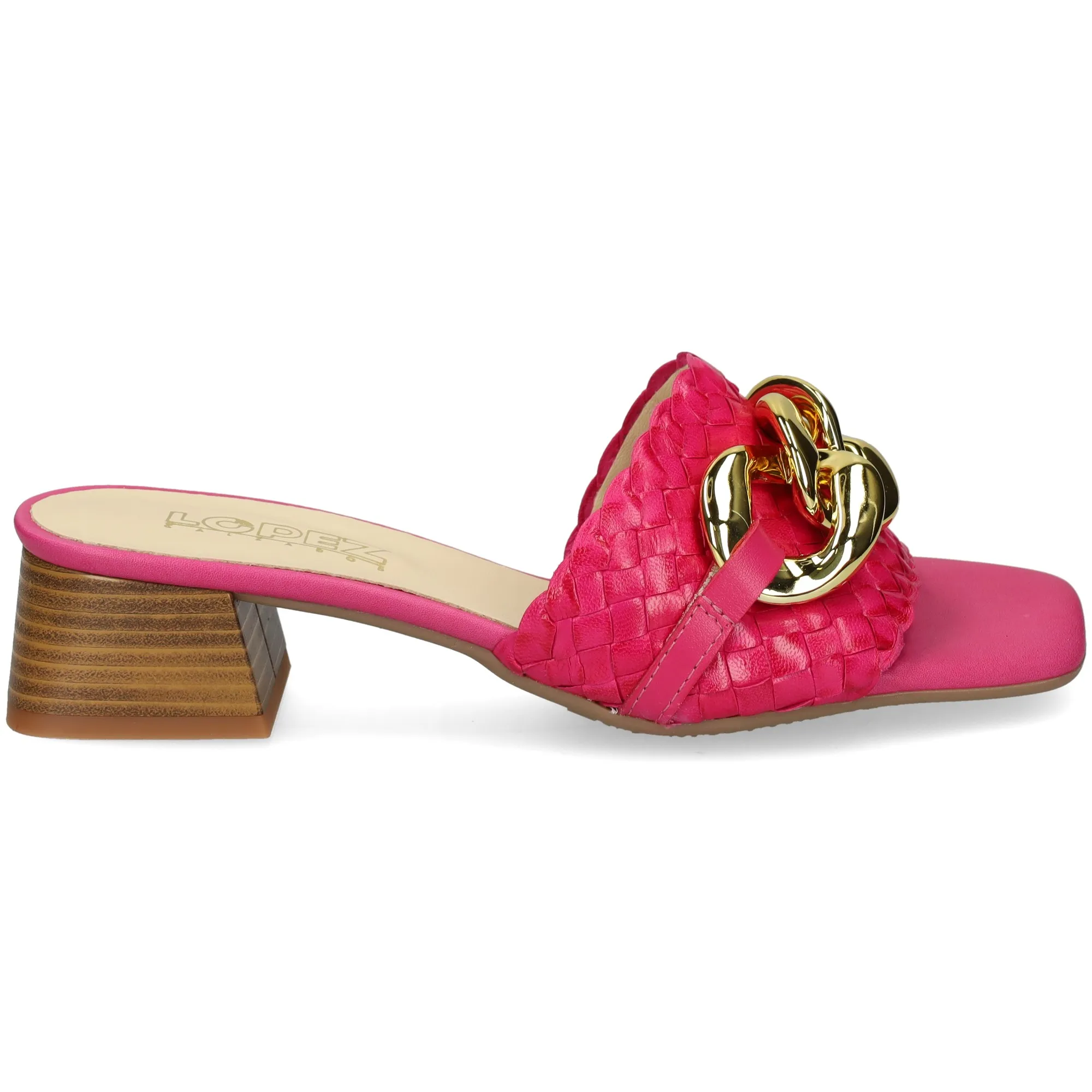 LÓPEZ Sandalias con tacón de Mujer 604 FUXIA