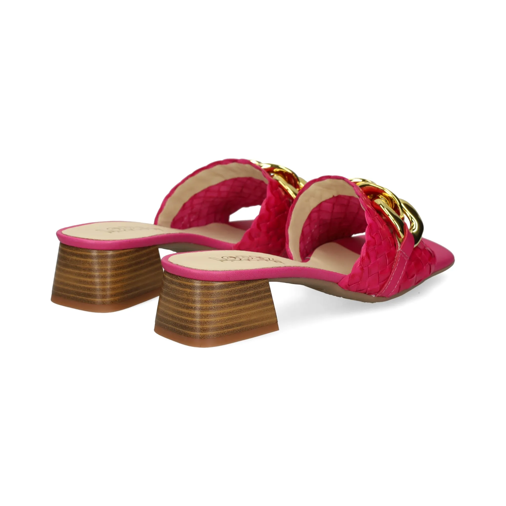 LÓPEZ Sandalias con tacón de Mujer 604 FUXIA