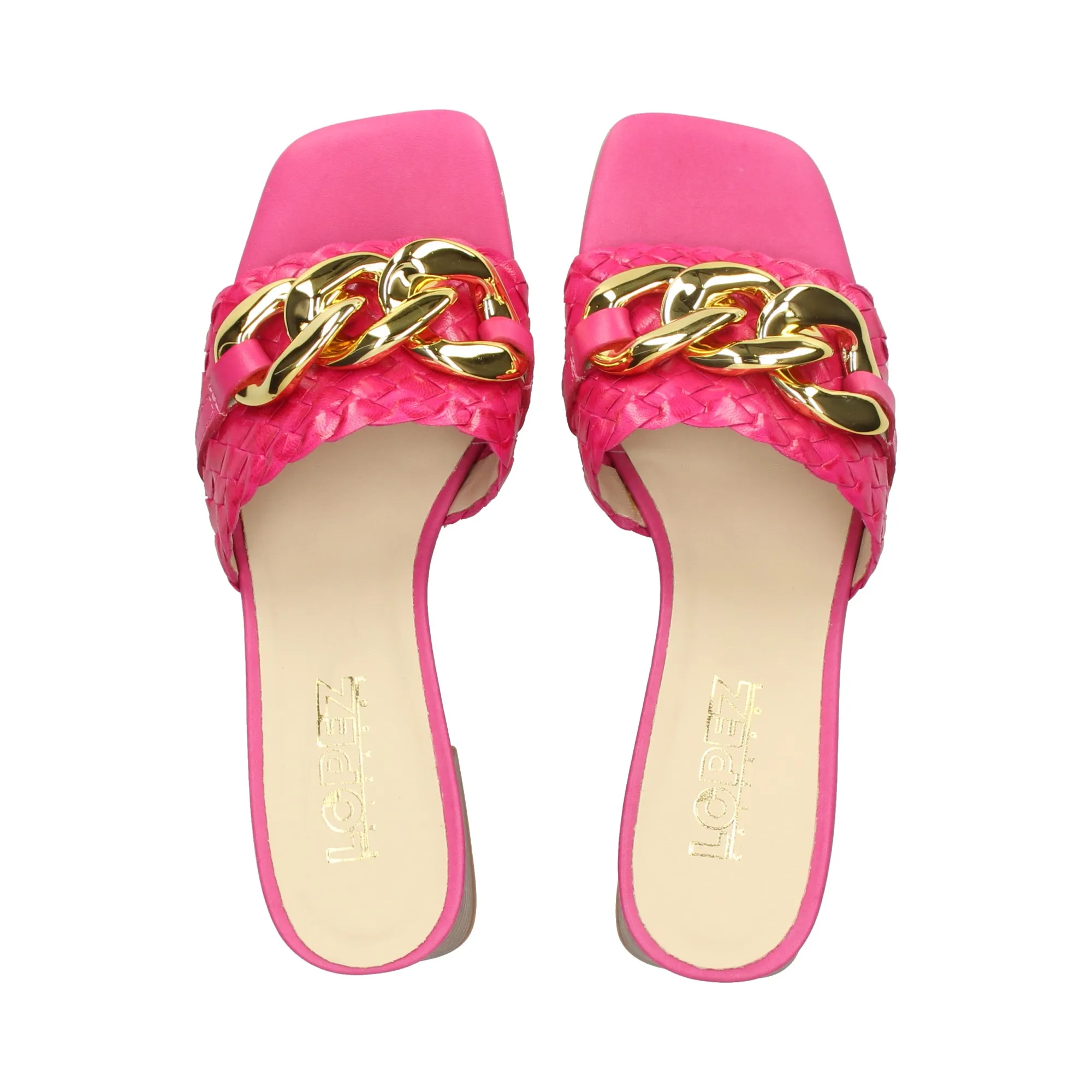 LÓPEZ Sandalias con tacón de Mujer 604 FUXIA