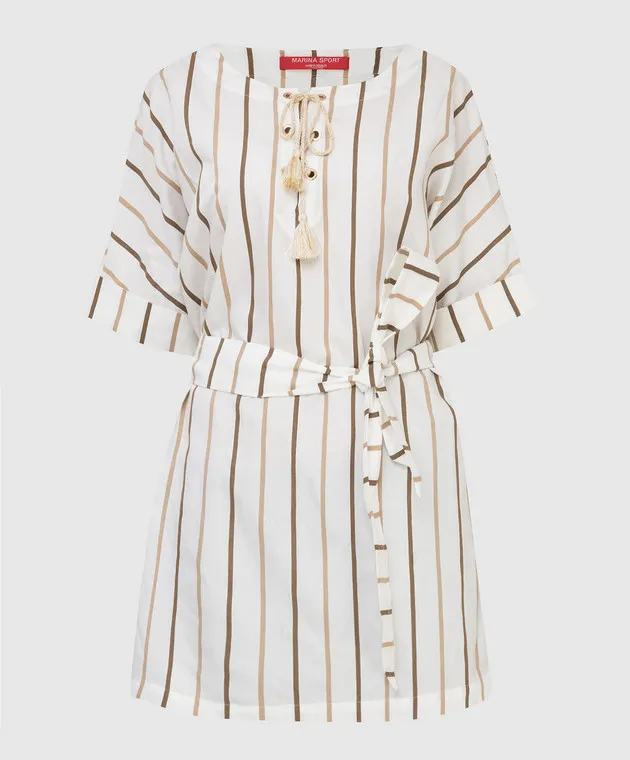 Marina Sport by Marina Rinaldi White striped tunic
