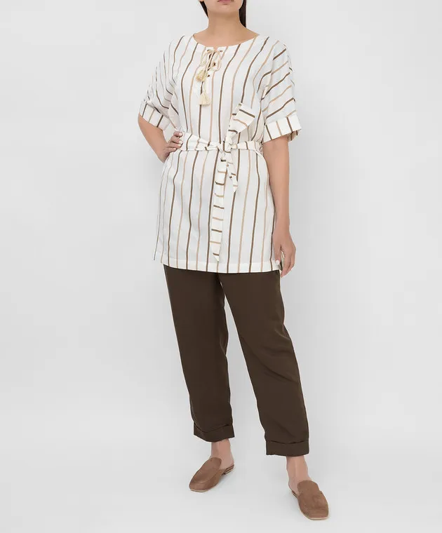 Marina Sport by Marina Rinaldi White striped tunic