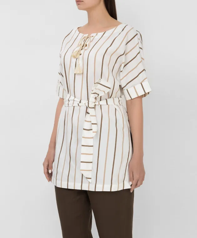 Marina Sport by Marina Rinaldi White striped tunic