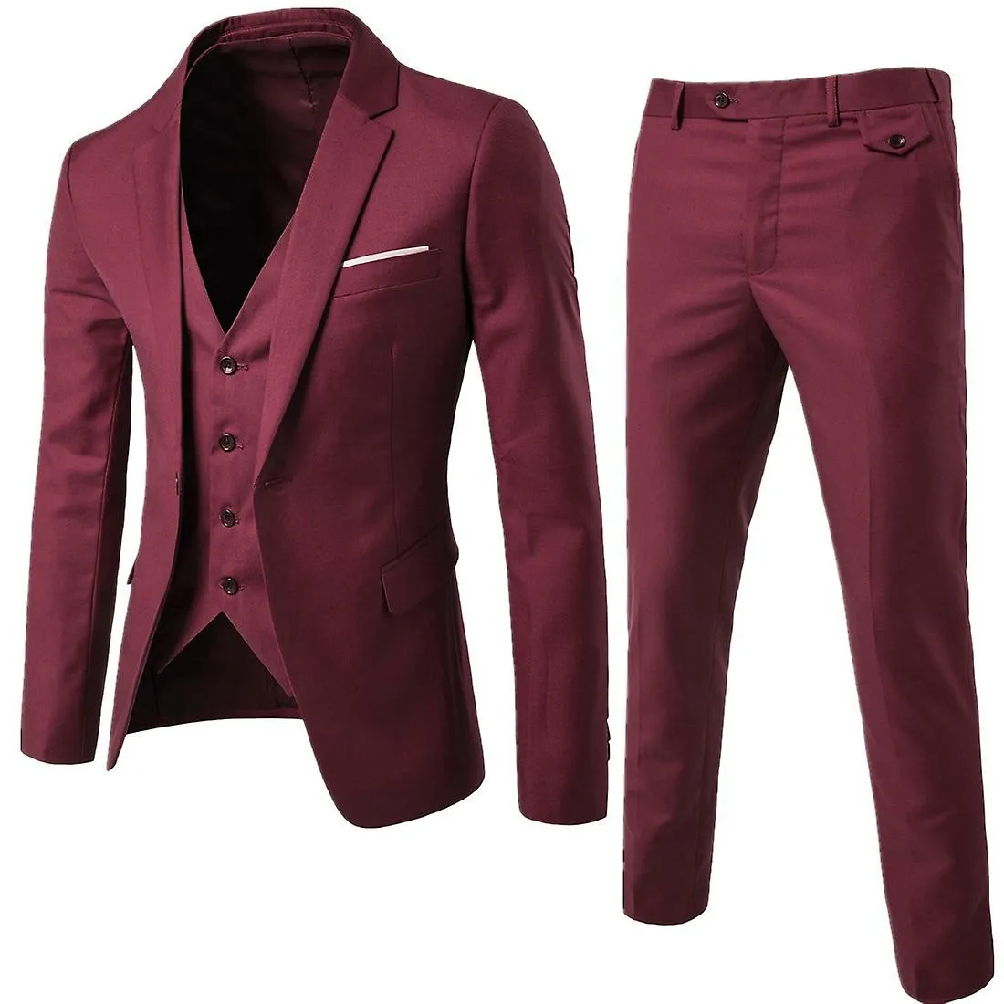 Men Blazers 3 Pieces Sets Business 2 Suits Vest Pants Blue Coats Wedding Formal Elegant Jackets Korean Luxury Free Shipping