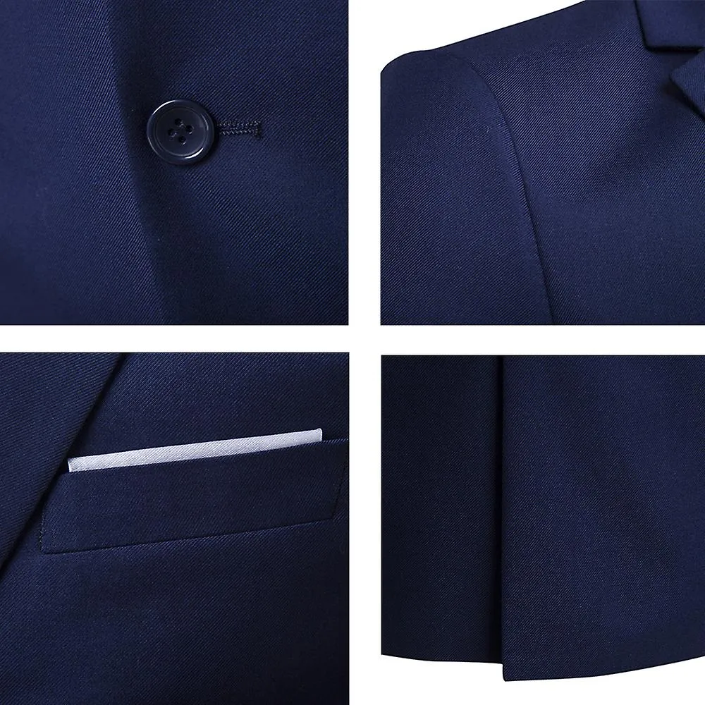 Men Blazers 3 Pieces Sets Business 2 Suits Vest Pants Blue Coats Wedding Formal Elegant Jackets Korean Luxury Free Shipping