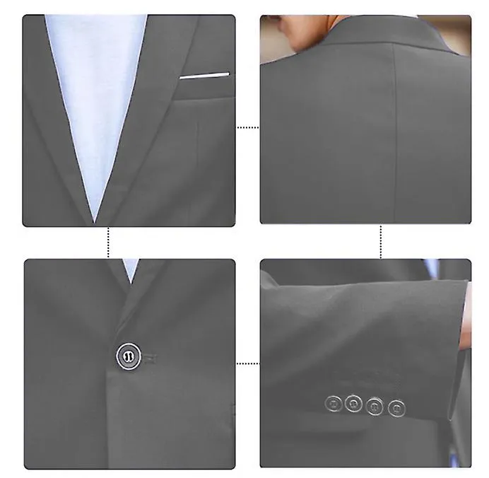 MEN'S SUIT SINGLEBREASTED ONE BUTTON CENTER VENT 2 PIECES SLIM FIT FORMAL SUITS