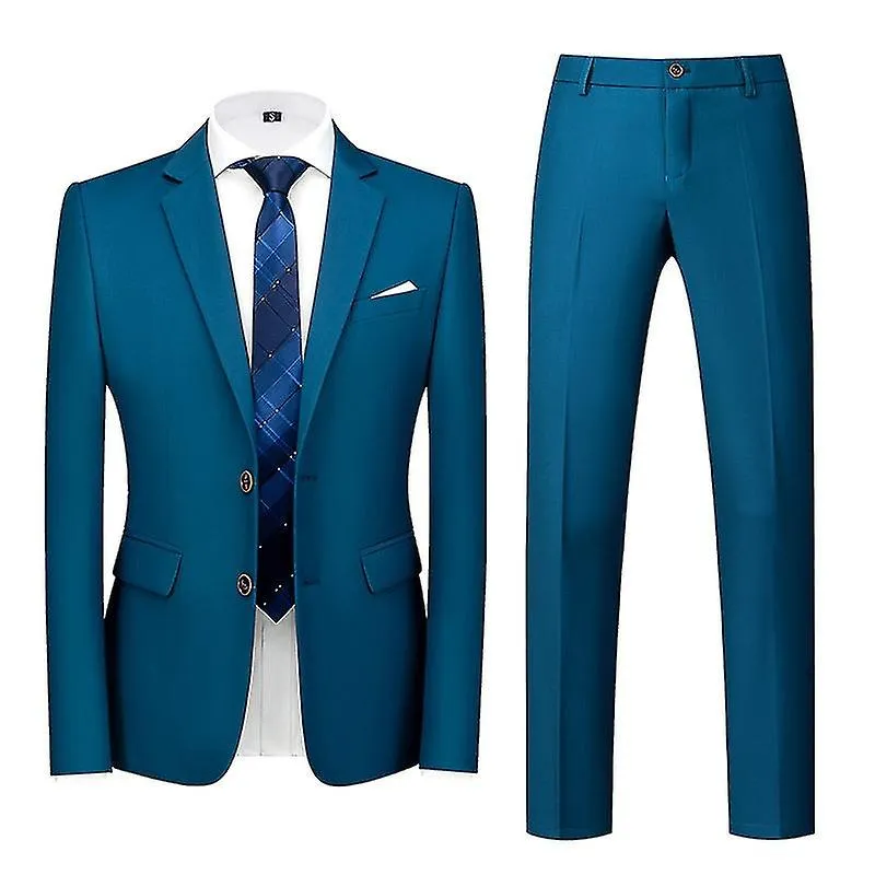 MENS SUITS 3PIECES SUITS SLIM FOUR SEASONS SUIT JACKETPANTSVEST 12 COLORSNAVY BLUES