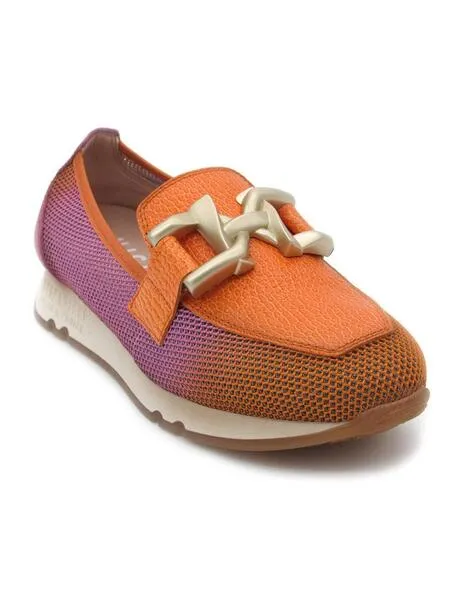 Mocasín Kaira de Hispanita naranja/rosa para mujer